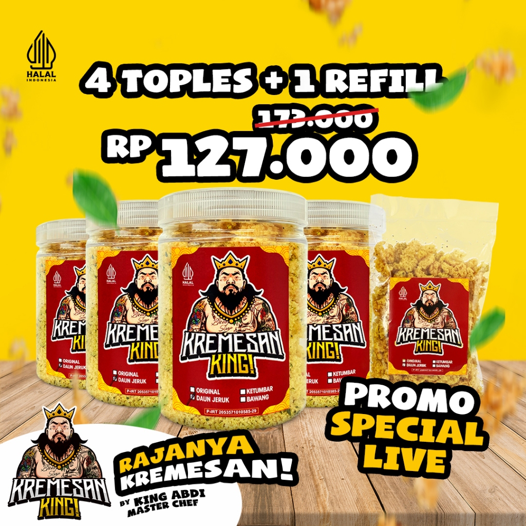 

Kremesan King Abdi - Rajanya Kremesan 4 Toples 1 Refill