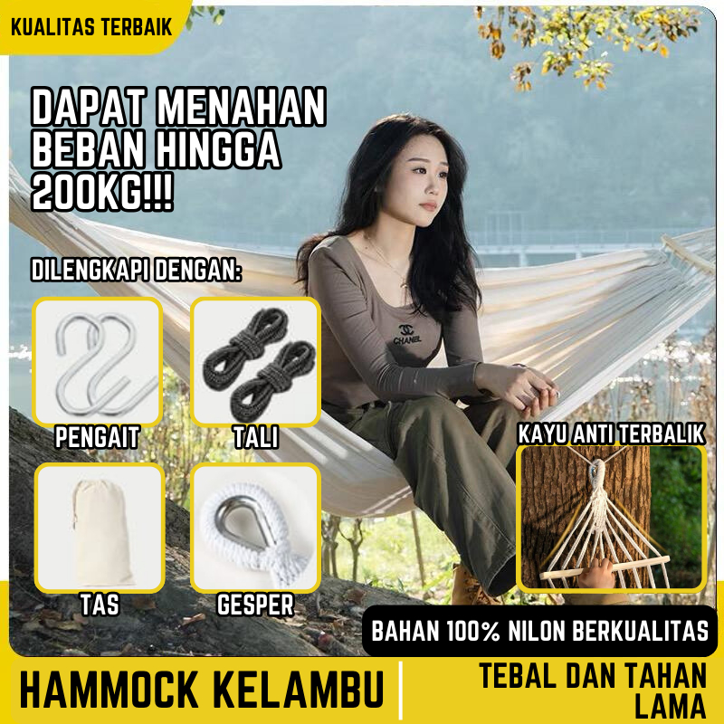 Hammock Kelambu Tempat Tidur Ayunan Gantung 190x150 ANTI KEBALIK MUAT DUA ORANG