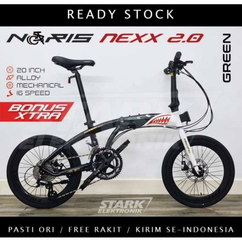 Sepeda Lipat Pacific Noris NEXX 2.0 Alloy 20ainch 2X8Sp