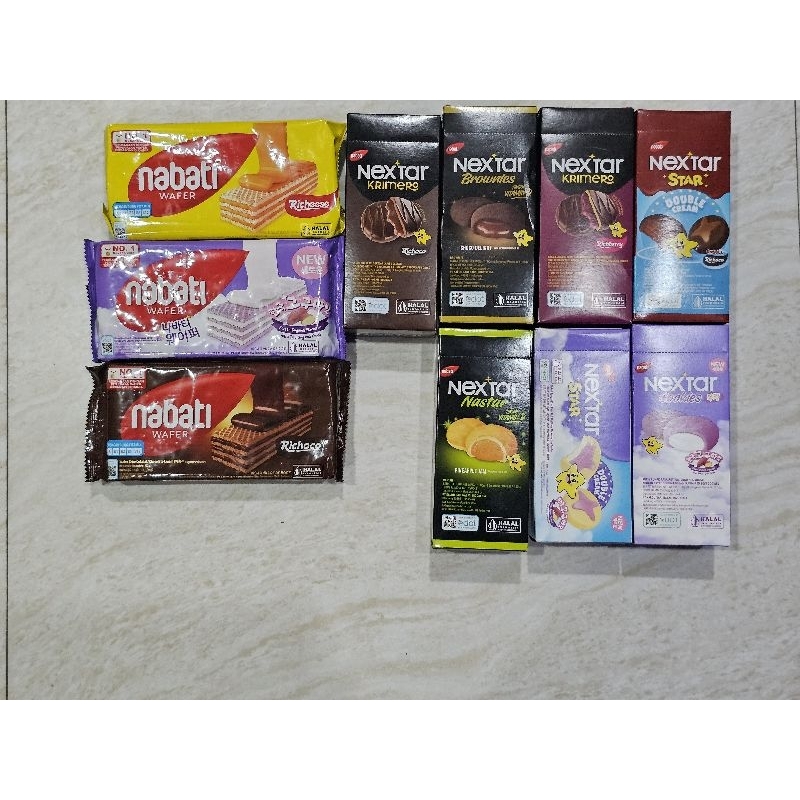 

Nabati Wafer, Nextar Star, Nextar Cookies, Nextar Brownies, Nextar Nastar, Nextar Krimero, Richoco, Richberry, Goguma, Nabati Siip Bite Richoco, Roaster Corn