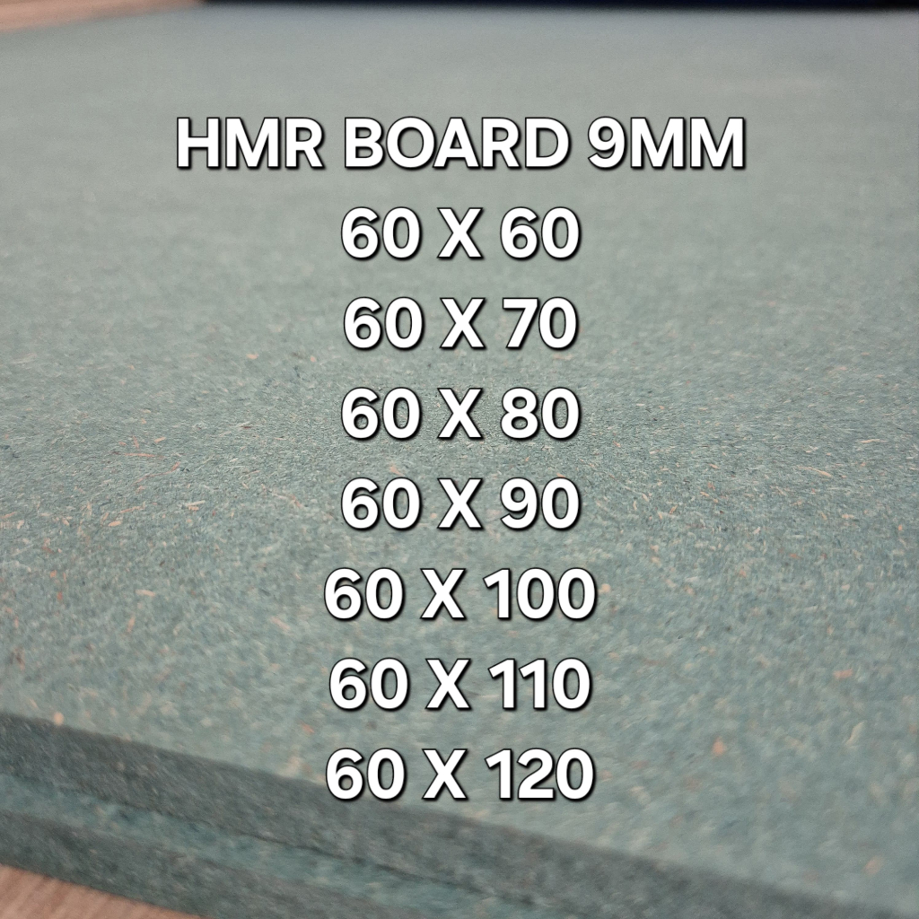 Papan MDF / HMR BOARD custom warna hijau 9mm lebar 60 cm