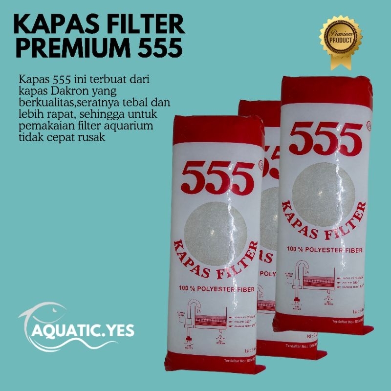 kapas filter aquarium, kapas filter 555, kapas filter premium