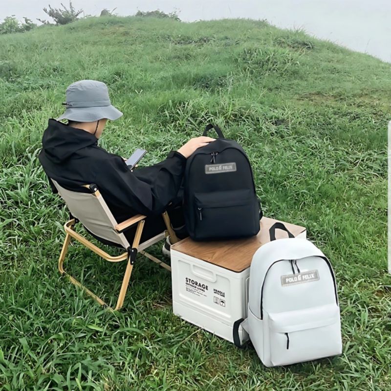 Durable tas ransel sekolah  Ransel Hitam  Pria Wanita Tas Punggung Sekolah