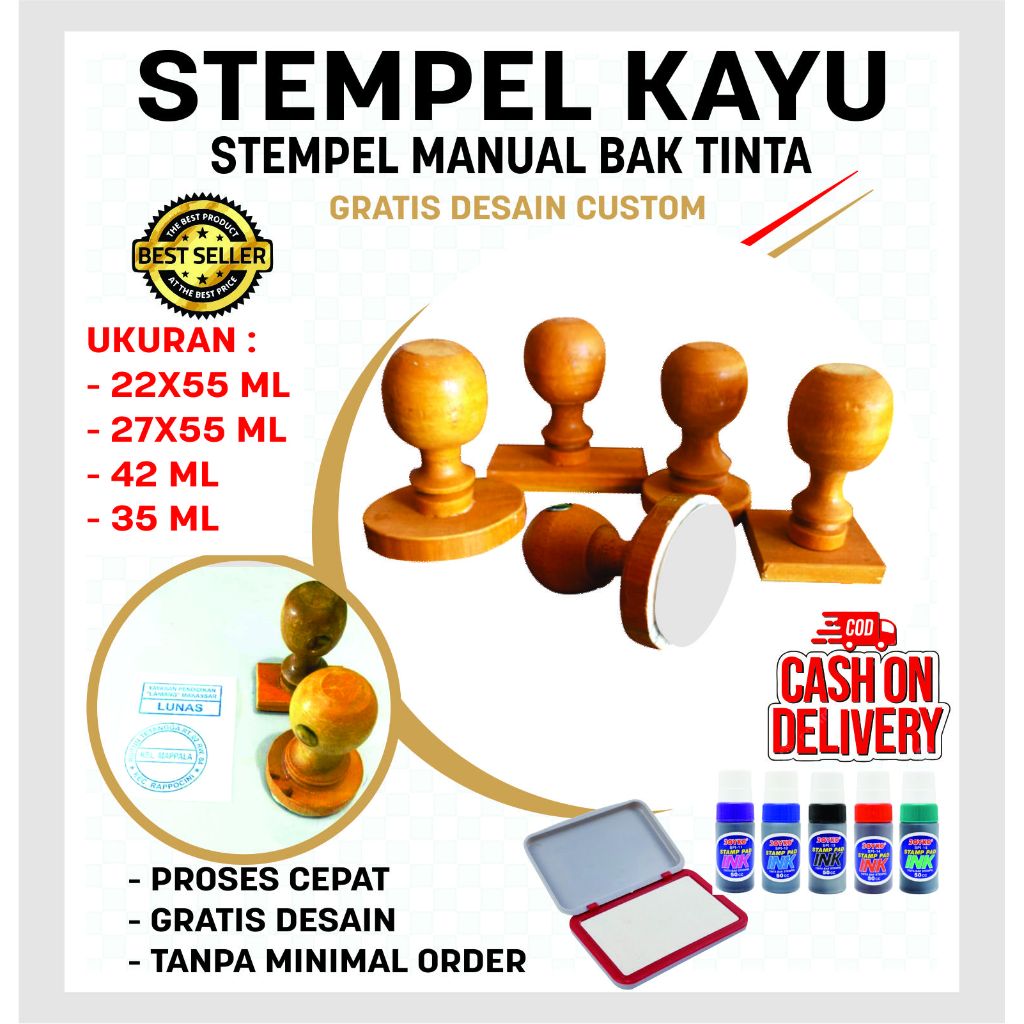 

STEMPEL KAYU / STEMPEL MANUAL BAK TINTA