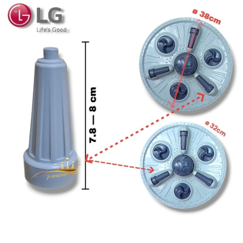 Roller Roda Pulsator Mesin Cuci LG 2 Tabung WP 700N