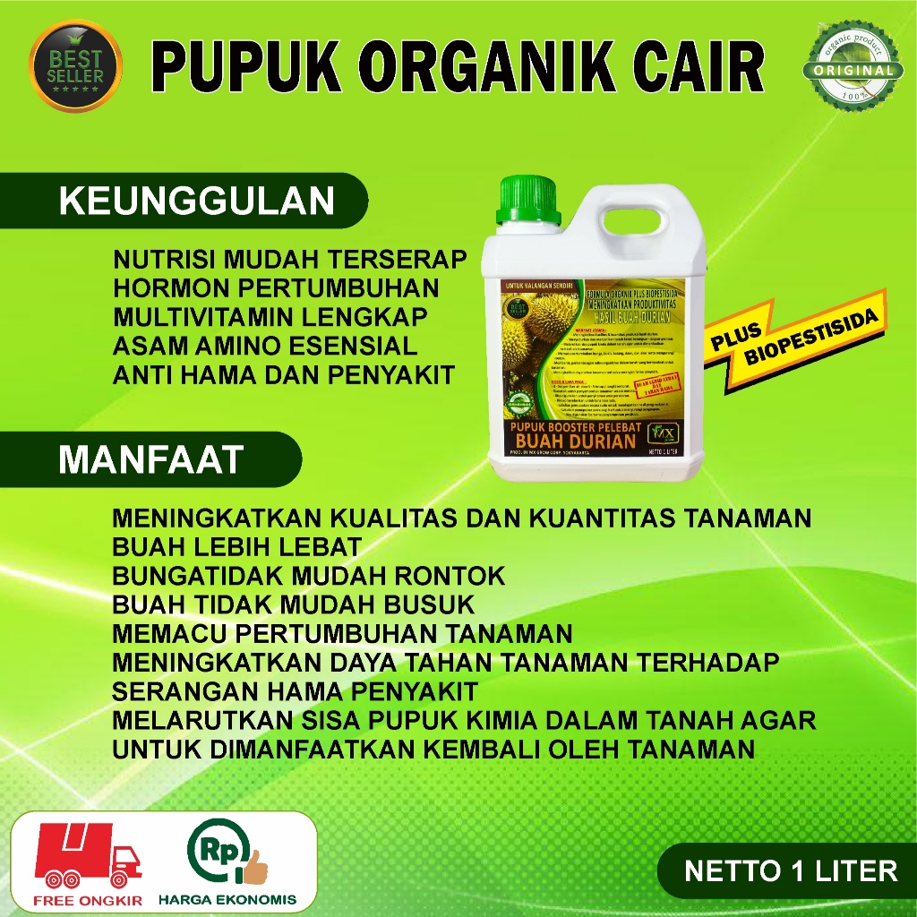 _Adudushop Pupuk Organik Cair Pelebat Penyubur Durian / Booster Durian / Pupuk Rabuk Tanaman Durian