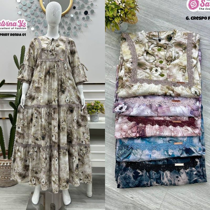 TERLARIS Gamis + outer katun mix linen by jevani