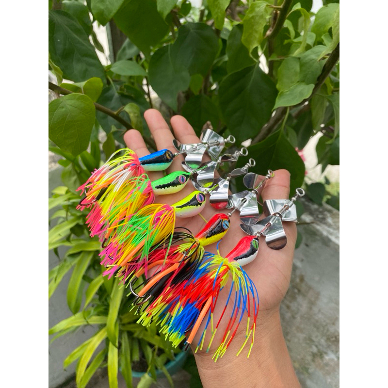 Umpan Casting Gabus/Toman Slater mini double propeller Berbahan Kayu terbaru