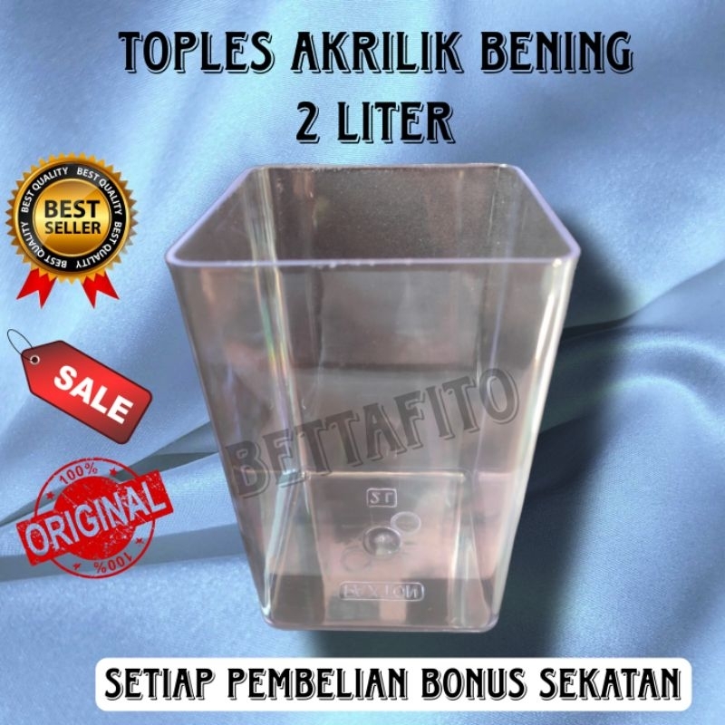 toples akrilik 2 liter cupang