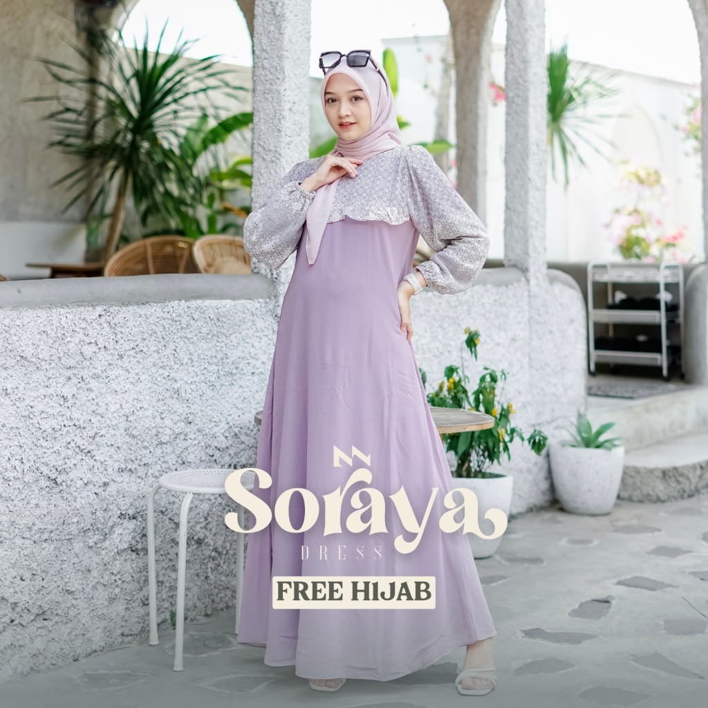 [myza] FREE HIJAB SORAYA DRESS PREMIUM CASUAL FORMAL