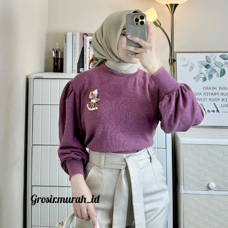 ESHAL TOP BLOUSE BALON KNIT