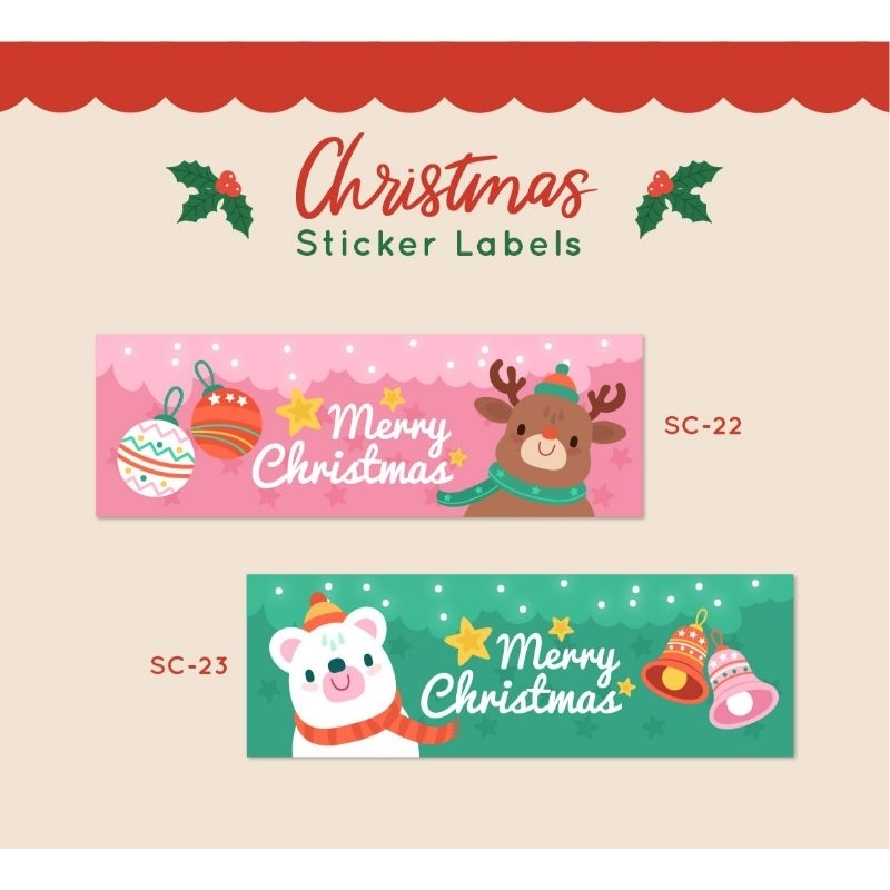 

CHRISTMAS Cutting Sticker Jar Toples Natal Custom Nama Cookies