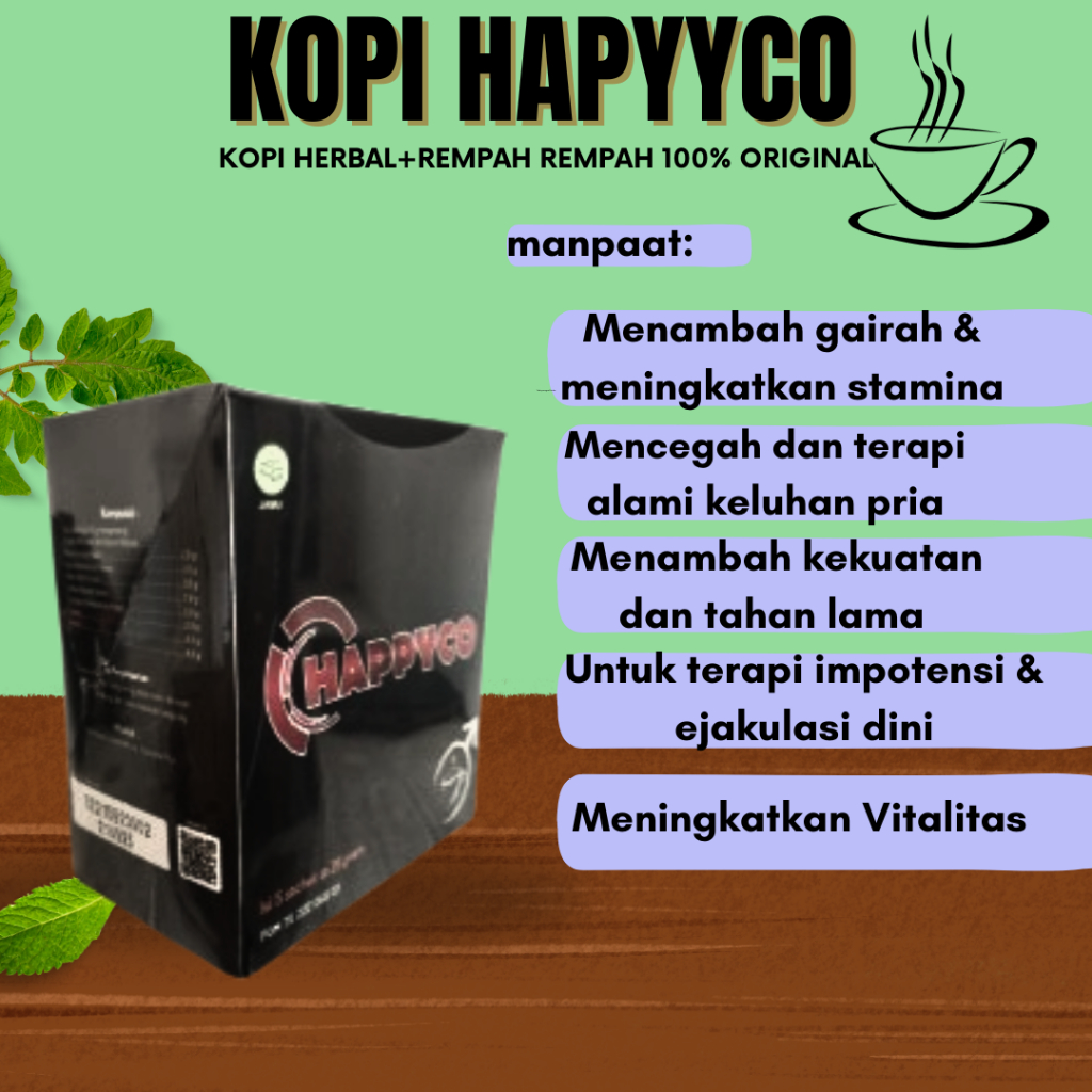 Kopi happyco (BPOM) kopi Herbal Asli Kopi Kuat Tahan lama Dan Obat Stamina Pria dewasa 100% Original