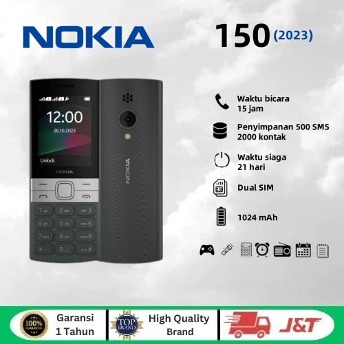 Nokia 150 (2023) HP Murah Cuci Gudang Tahan Banting, Dual SIM Radio FM, Baterai Tahan Lama Handphone