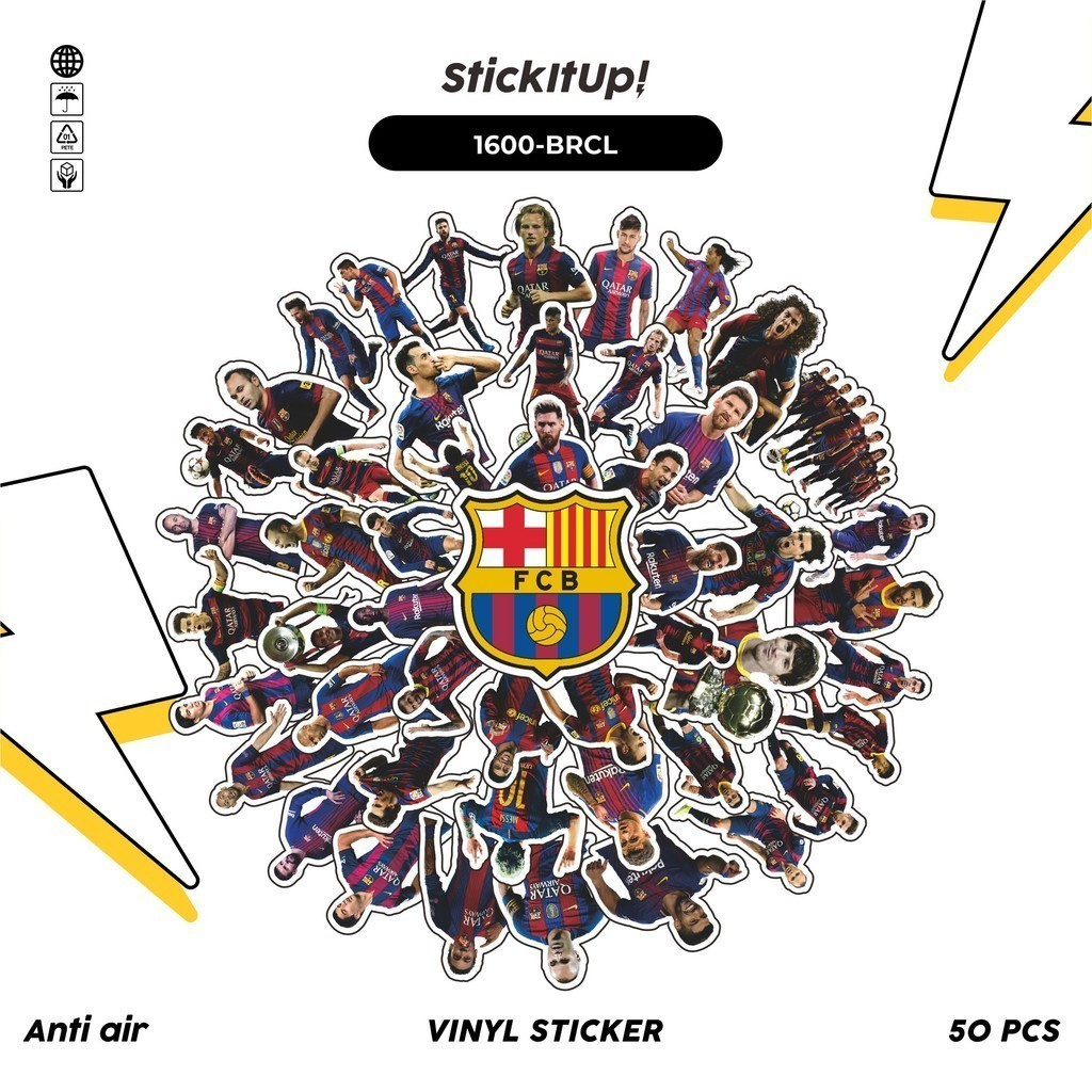 

COD✨ 100 Pcs Stiker FOOTBALL SERIES FC BARCELONA Lucu Anti Air Untuk Dekorasi Notebook Sepeda Skateboard Handphone DIY