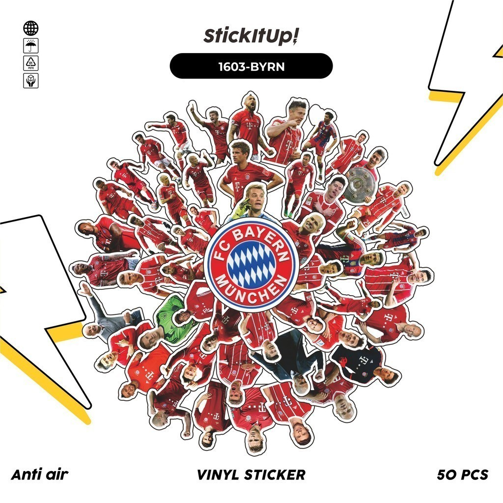 

COD✨ 100 Pcs Stiker FOOTBALL SERIES FC BAYERN MUNCHEN Lucu Anti Air Untuk Dekorasi Notebook Sepeda Skateboard Handphone DIY