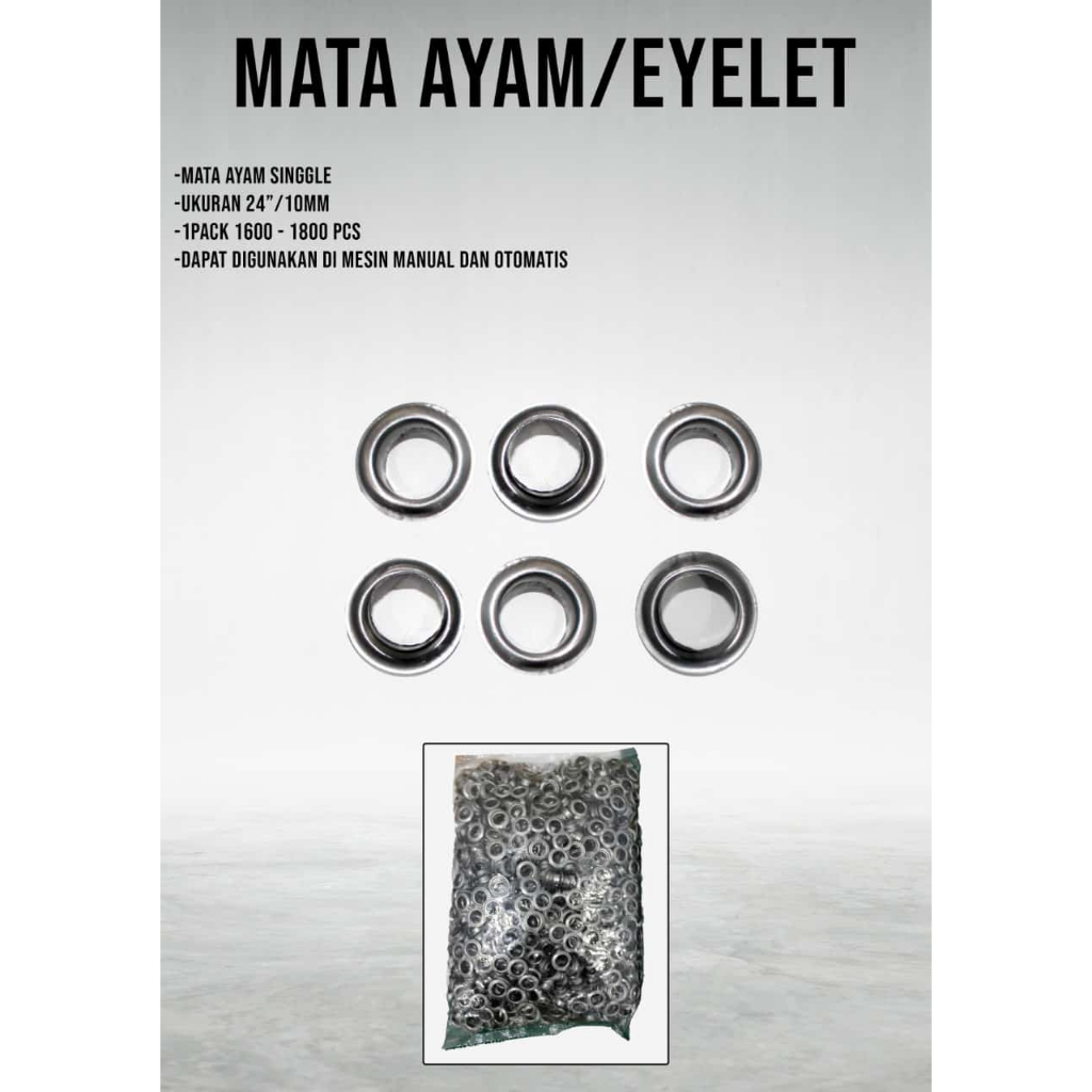 Ring Mata Ayam / Ring Bolongan Spanduk / Ring Banner / Eyelet / Mata itik / Kancing Bolongan Banner 