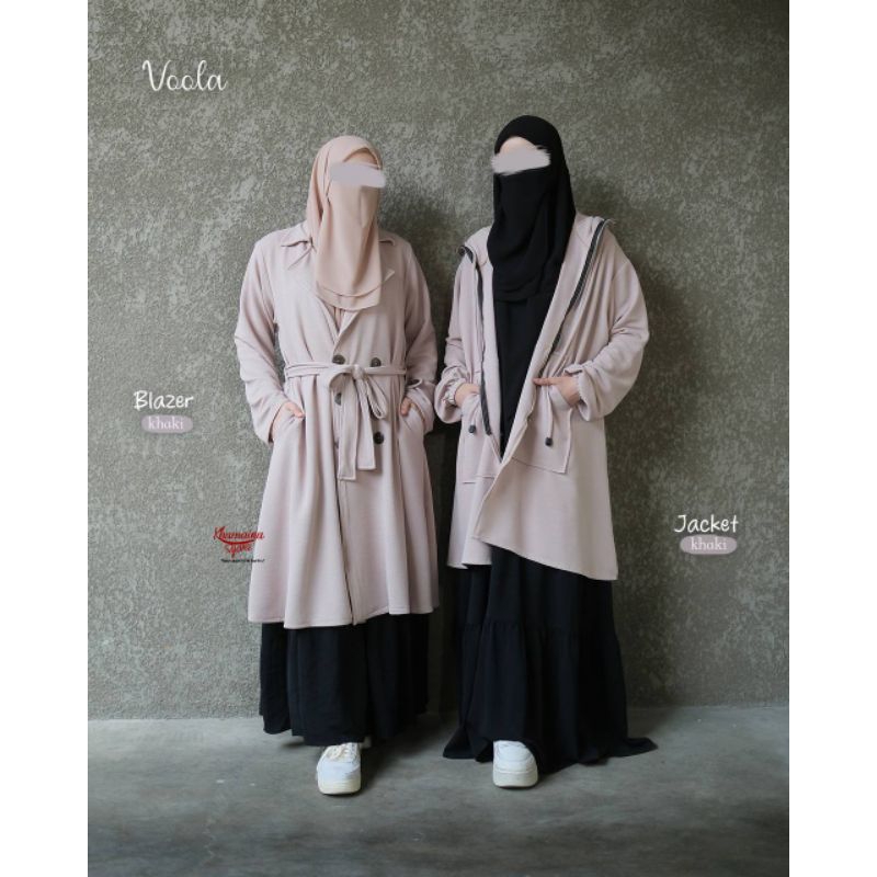 VOOLA BLAZER JACKET BY KHUMAIRA SYARI OUTERWEAR JACKET CARDIGAN MUSLIMAH WANITA SYARI TERBARU TERMUR