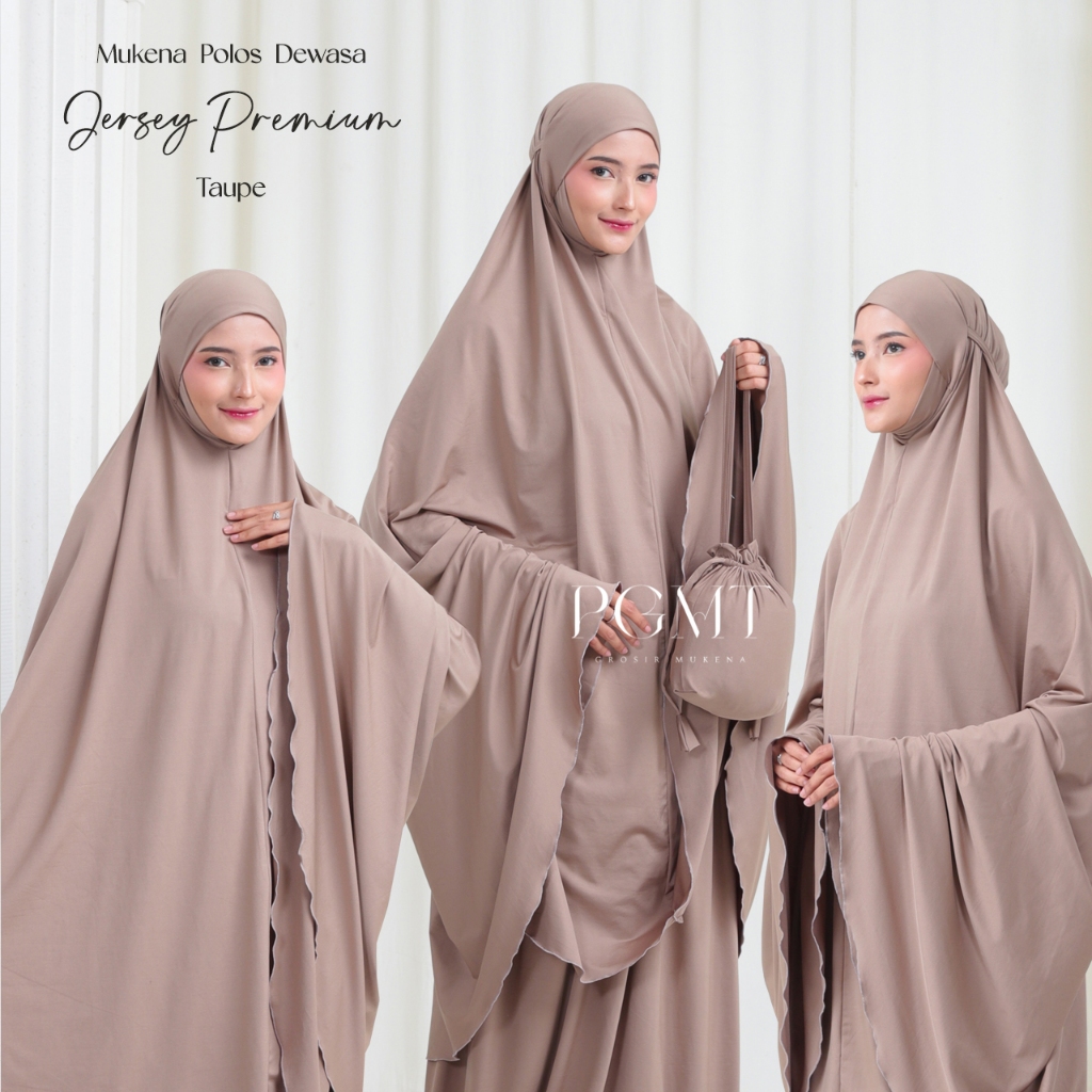 PUSAT GROSIR MUKENA TASIK - MUKENA POLOS DEWASA JERSEY PREMIUM