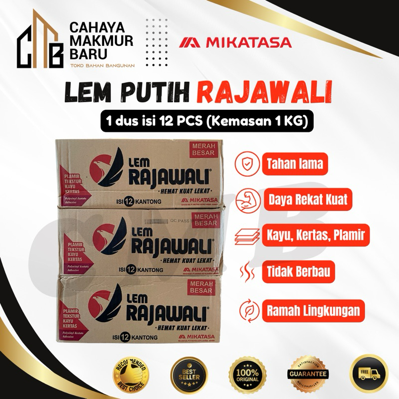 [READY] 1 DUS (12 PCS) LEM RAJAWALI PVAC PUTIH | LEM RAJAWALI PUTIH | LEM RAJAWALI 1 LUSIN SEBAGUNA 