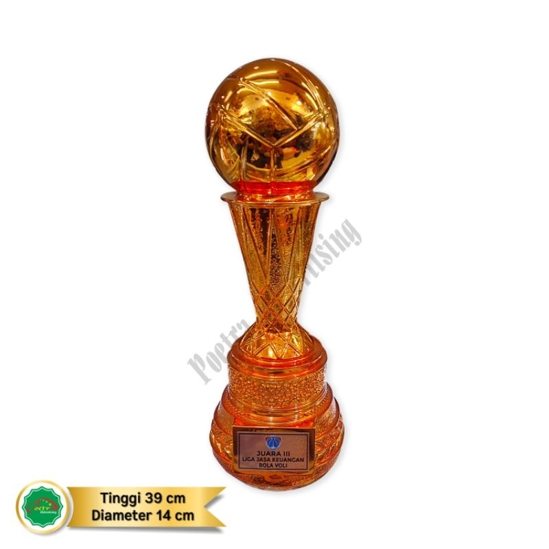 Piala Bola Voli Trophy Bola Volly Warna Chrome Bronze PREMIUM