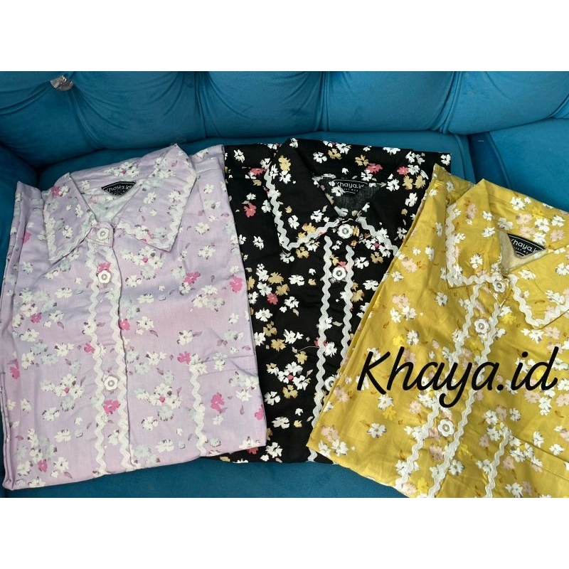 Kemeja oversize motif polkadot bahan katun jepang premium by.khaya.id