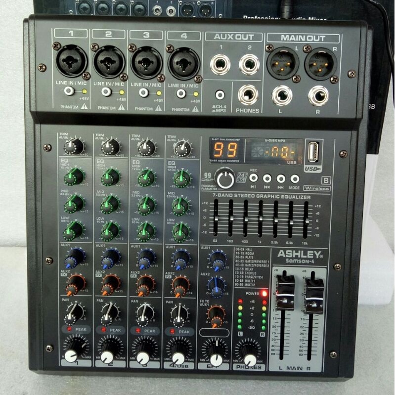 Mixer Ashley Samson 4 Original 4 Channel Bluetooth - Soundcard