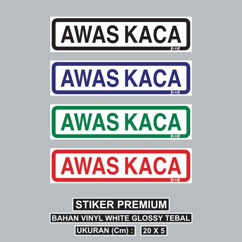 

Sticker Sign Stiker Tanda Awas Kaca - Ukuran 20x5 - Bahan Vinyl Anti Air - Stiker Ajro
