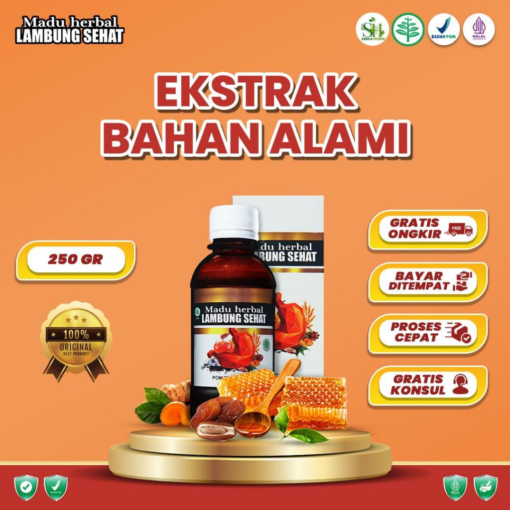 

Sabila Herbal - Madu Herbal Lambung Sehat - Madu Dan Ekstrak buah Kurma isi 250g Botol Honey