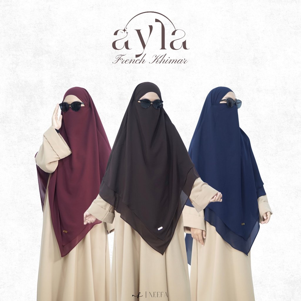 French Khimar Semi Instan chiffon/sifon arab terbaru, 2 layer polos model syar’i