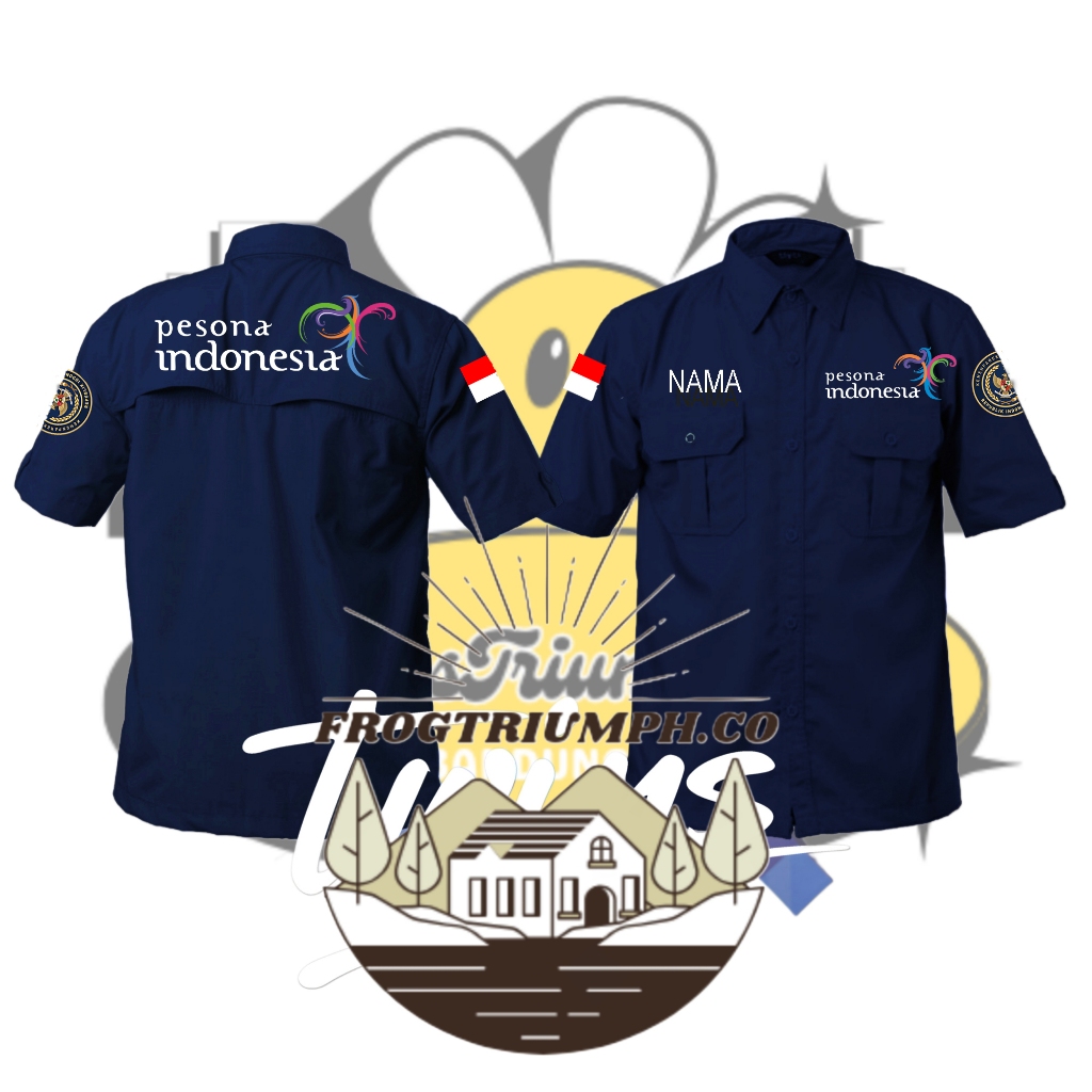 KEMEJA PDL PDH LENGAN PENDEK PESONA INDONESIA FREE DESIGN CUSTOM