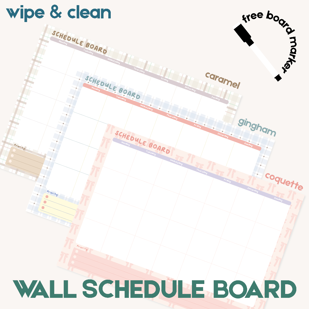 

Schedule Board Aesthetic Planner Dinding Bisa Dihapus by Paperie Lab