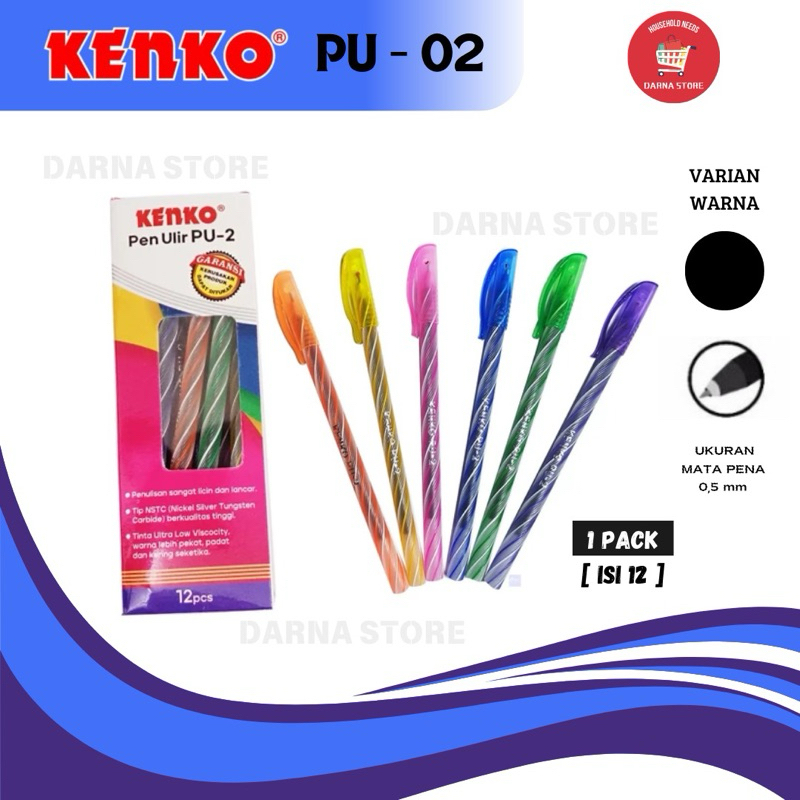 

Kenko - Pulpen Pena ulir Pu-02 1 box isi 12 original