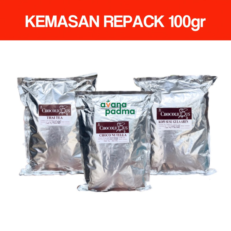 

Chocolicious Bubuk Minuman (Repack 100g) (58 Varian Rasa)