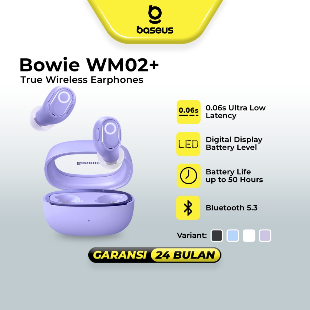 Baseus Bowie WM02+ Earphone Nirkabel TWS