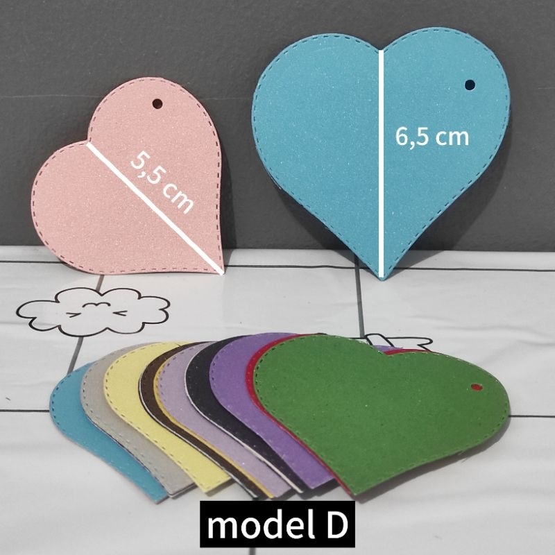 

(10 pcs) hang tag gift tag polos kertas premium glossy efek glliter bentuk love