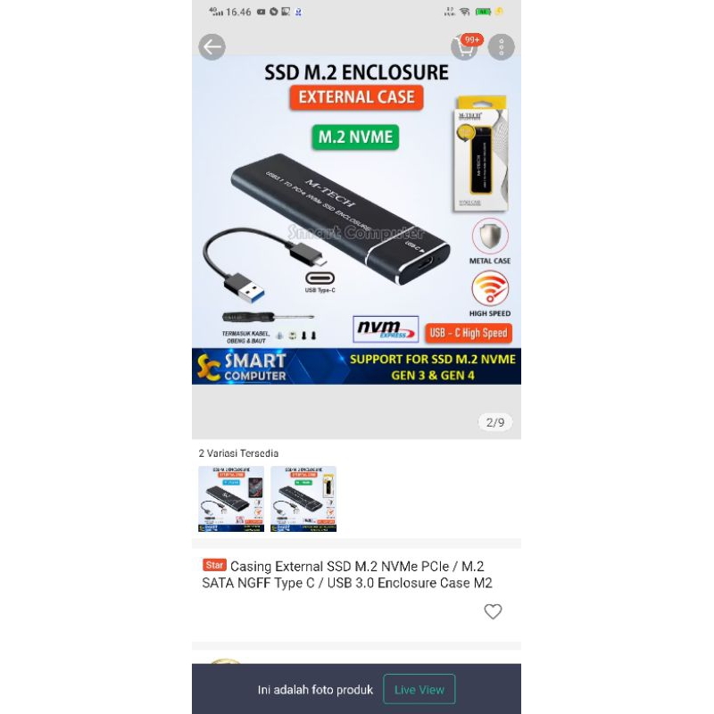 Case SSD M.2 NVME
