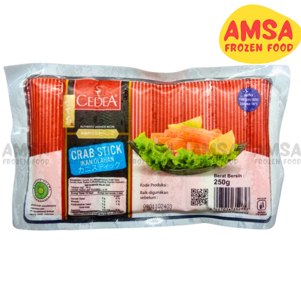 

Cedea Crab Stick 250g / Ikan Olahan Bentuk Stik