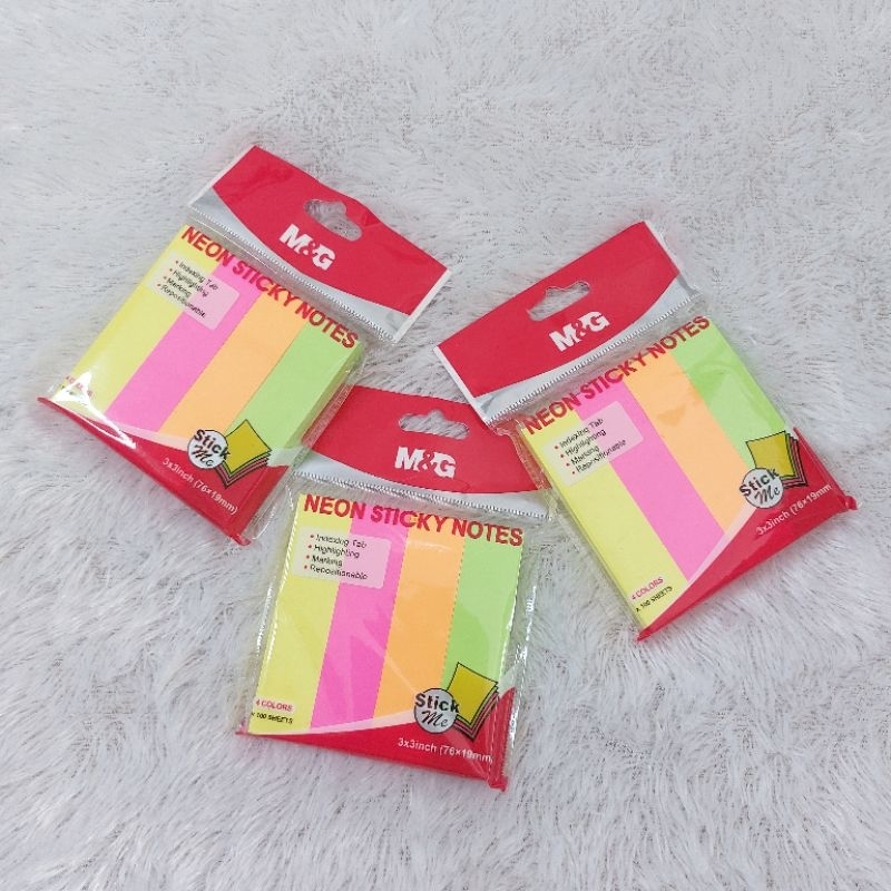

M&G Memo Tempel Sticky Notes YS187 ukuran 76x19mm 4 warna