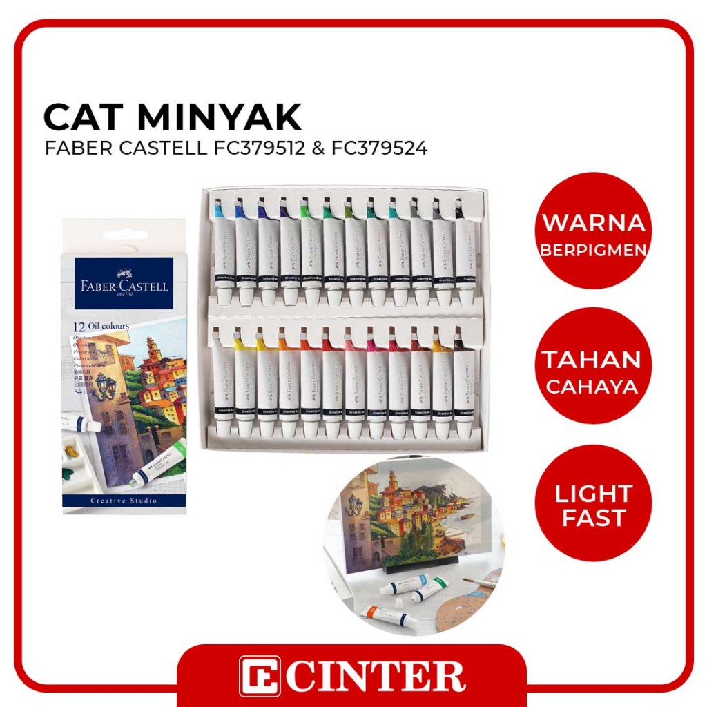 

FABER CASTELL - CAT MINYAK / PERLENGKAPAN MELUKIS / OIL COLOUR CS 9ML WARNA