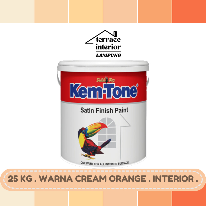 Cat Tembok Kemtone Interior Warna Cream Orange 25 Kg