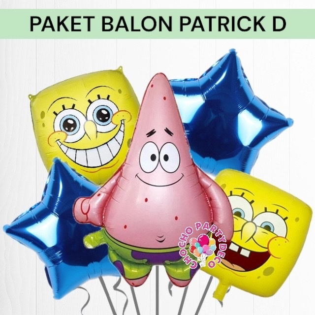 Paket Balon PATRICK SPONGEBOB SQUAREPANTS D / Dekorasi Ulang Tahun Spongebob / Balon Foil Spongebob