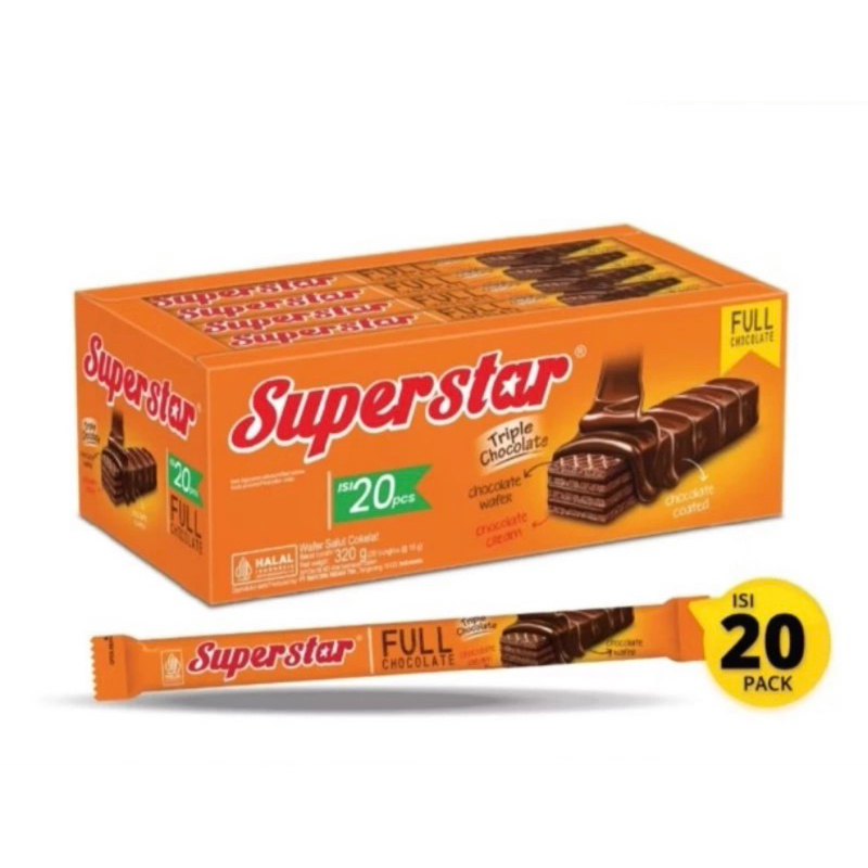 

Superstar Triple chocolate 1 kotak ( isi 20pcs )