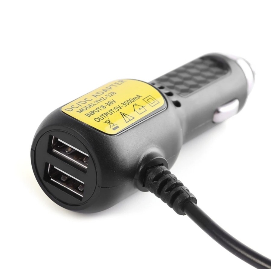 charger kamera mobil dashcam adaptor + dual usb port 528