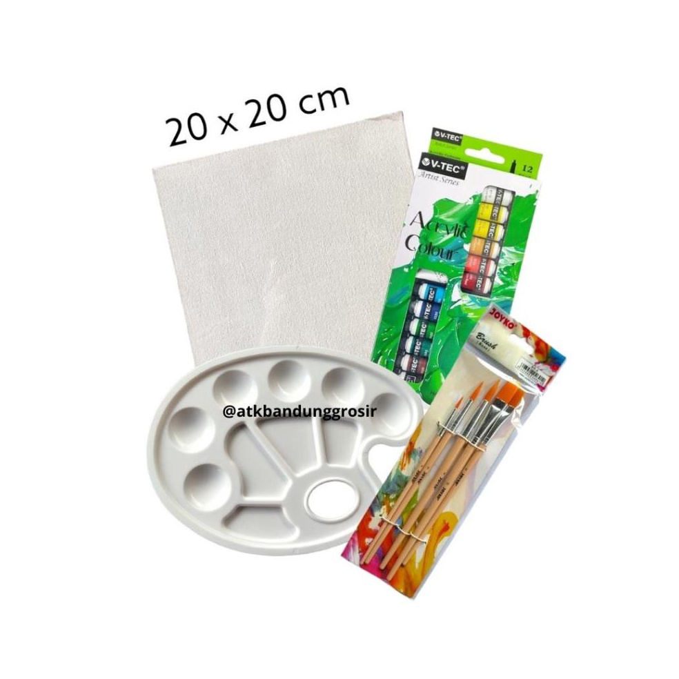 

Murah Luar Biasa Paket Melukis Lengkap Set 4 in 1 Variasi Set Kanvas 2x2 Kuas Palet Cat Acrylic Set SHABG