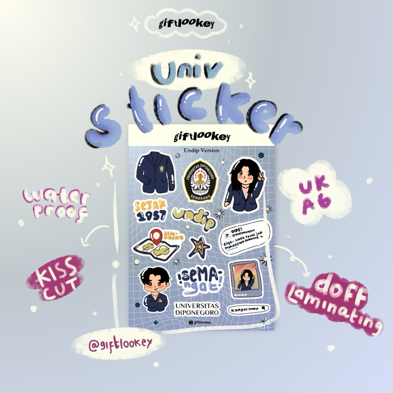 

[Undip] Sticker Universitas/Sticker Lucu/Sticker Aesthetic/Sticker Kiss Cut
