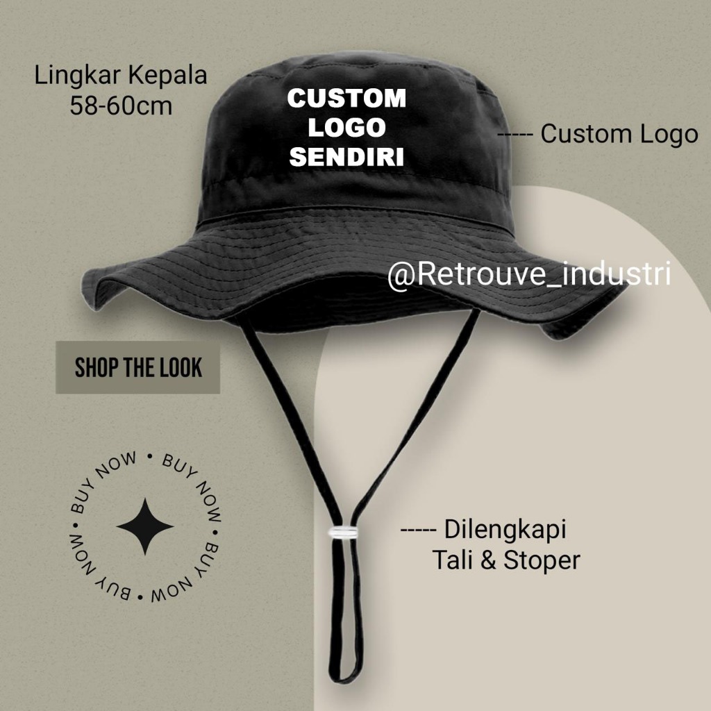 TOPI RIMBA CUSTOM LOGO SENDIRI  TOPI GUNUNG OUTDOOR PREMIUM