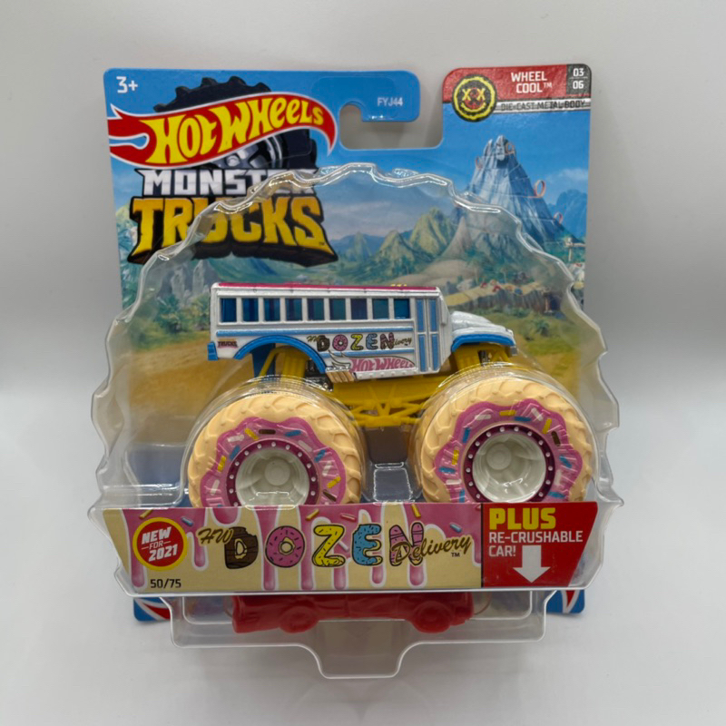 Hot Wheels Monster Trucks HW Dozen Delivery Donut Wheel Cool Too S’Cool Scool School Bus Truck Hotwh