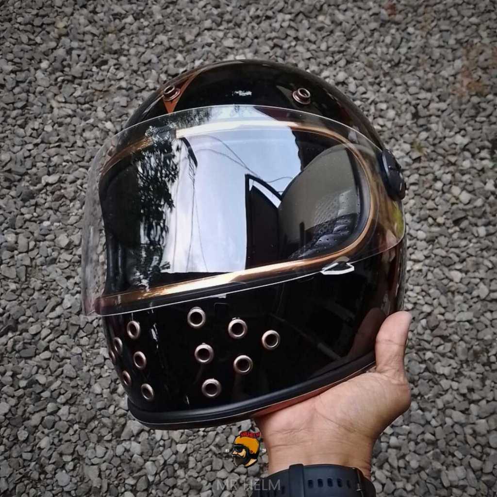 HELM RETRO HOLE GRINGGO LIST GOLD / HELM CLASSIC / SNI ( MR HELM )