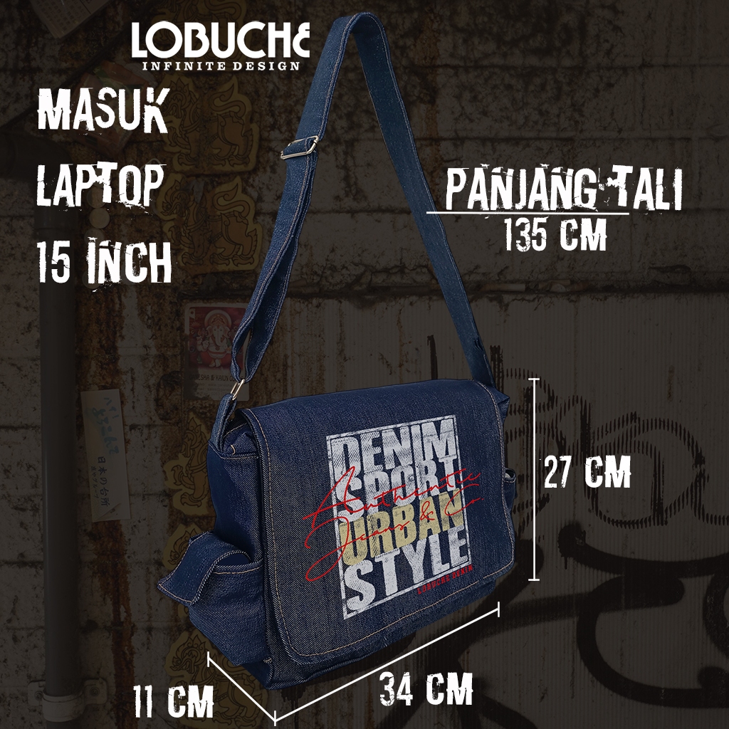 Termurah Tas Selempang Pria Distro Trendi 2025 Denim Slempang Laki Soren Selendang Messenger Bag